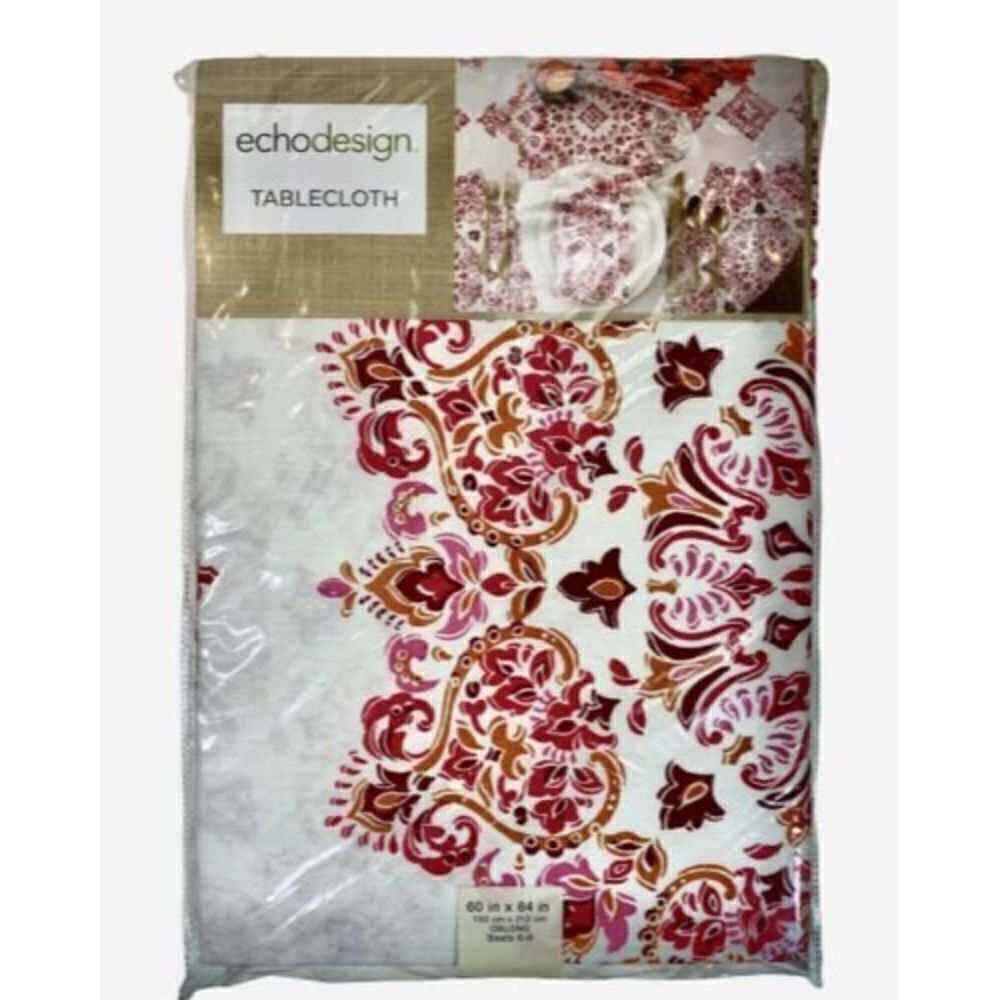Echo Design Parvani Tablecloth - 60" x 84" Oblong Medallion Fuschia
